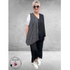 Frenzi Gilet Asymmetrisch Zwart Strepen
