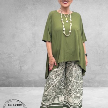 Frenzi Shirt/Tuniek High Low Olijfgroen
