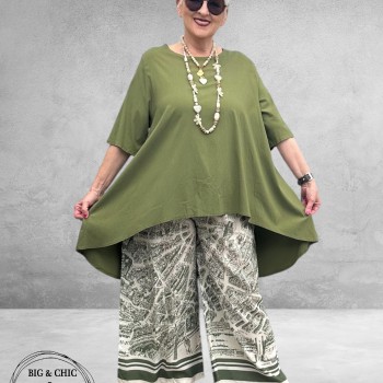 Frenzi Shirt/Tuniek High Low Kiwigroen