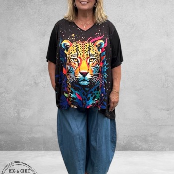 Frenzi  Shirt A-Lijn Leopard  Uniek