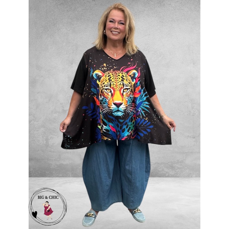 Frenzi  Shirt A-Lijn Leopard  Uniek