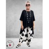 Frenzi  Broek Wijd Zwart-Wit-Dots