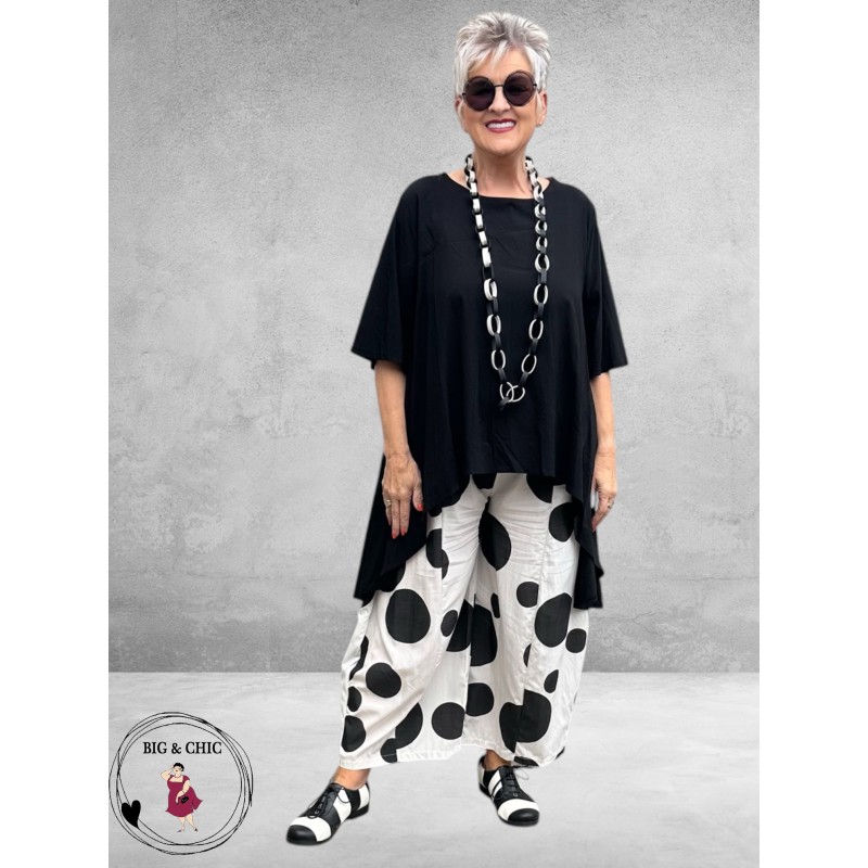 Frenzi  Broek Wijd Zwart-Wit-Dots