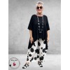 Frenzi  Broek Wijd Zwart-Wit-Dots