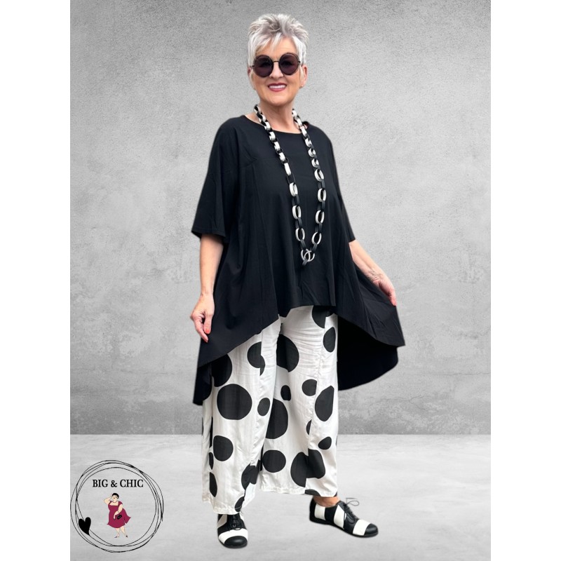 Frenzi  Broek Wijd Zwart-Wit-Dots