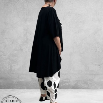 Frenzi  Broek Wijd Zwart-Wit-Dots