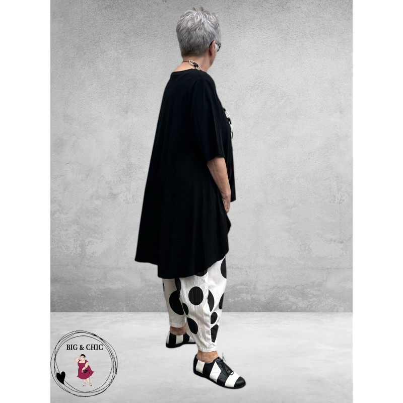 Frenzi  Broek Wijd Zwart-Wit-Dots