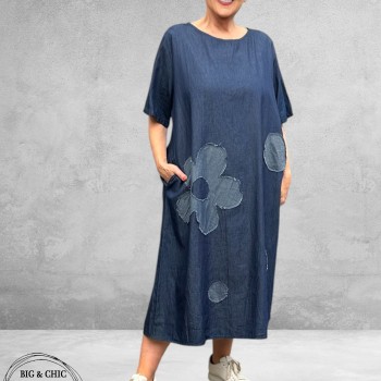 Frenzi Jurk Jeanslook Met Applicaties