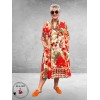 Frenzi Jurk A-Lijn Florale Print Rood/Beige