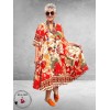 Frenzi Jurk A-Lijn Florale Print Rood/Beige