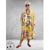 Frenzi Jurk A-Lijn Florale Print Groen/Beige