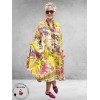 Frenzi Jurk A-Lijn Florale Print Groen/Beige