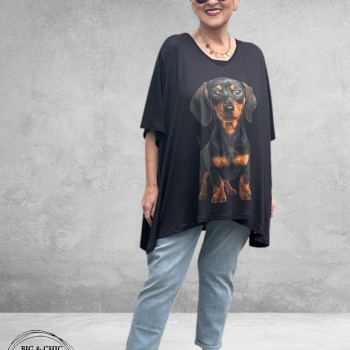 Frenzi Shirt Oversized Schattige Teckel