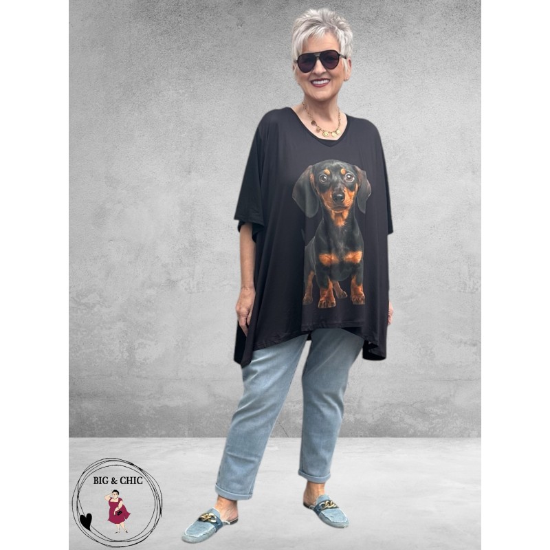 Frenzi Shirt Oversized Schattige Teckel