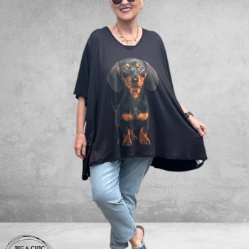 Frenzi Shirt Oversized Schattige Teckel