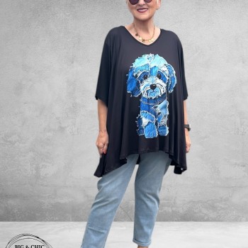 Frenzi Shirt Oversized Schattig Hondje