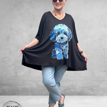 Frenzi Shirt Oversized Schattig Hondje