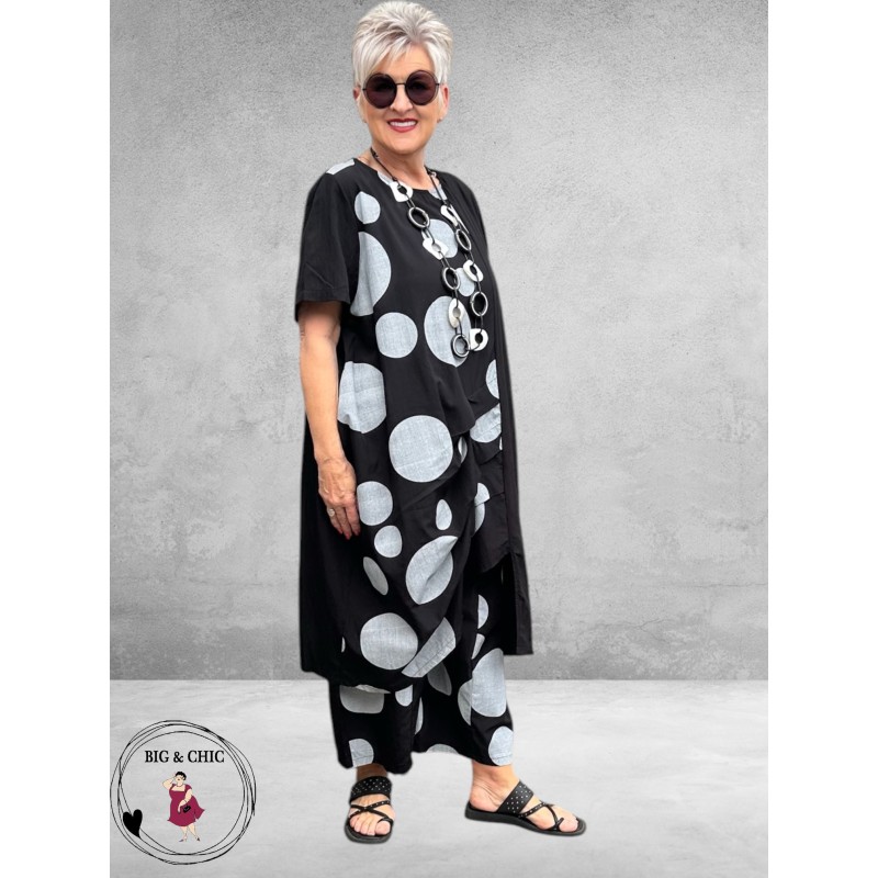 Frenzi Ballonjurk Zwart/Grijs Dots 