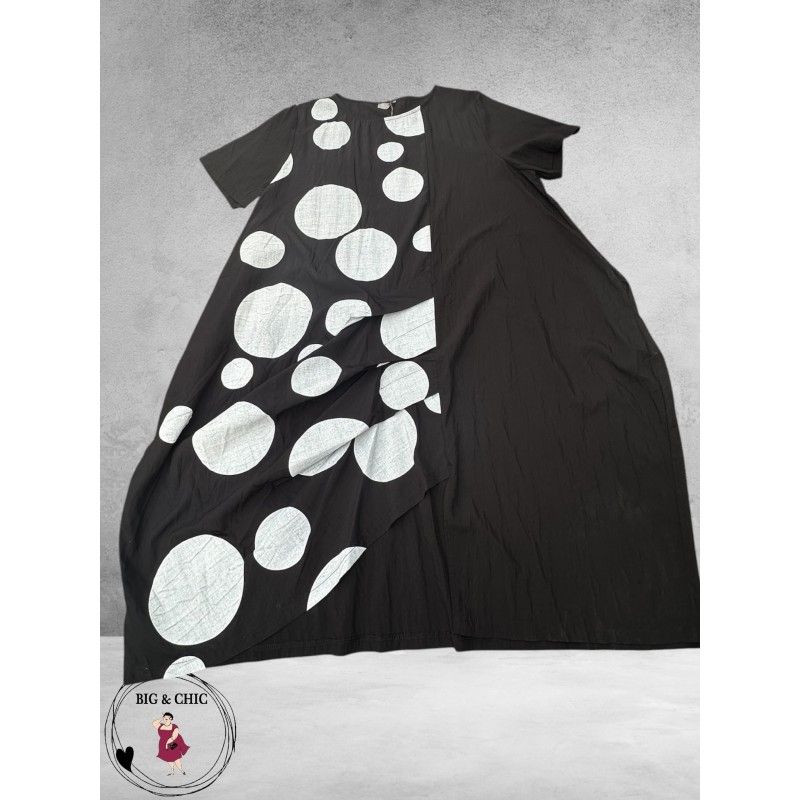 Frenzi Ballonjurk Zwart/Grijs Dots 