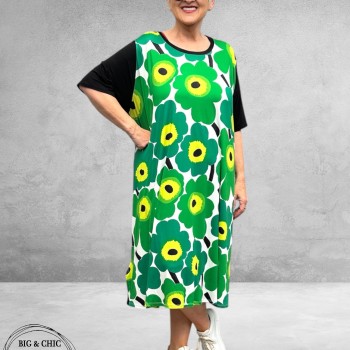 Frenzi Jurk Retro Flower Groen