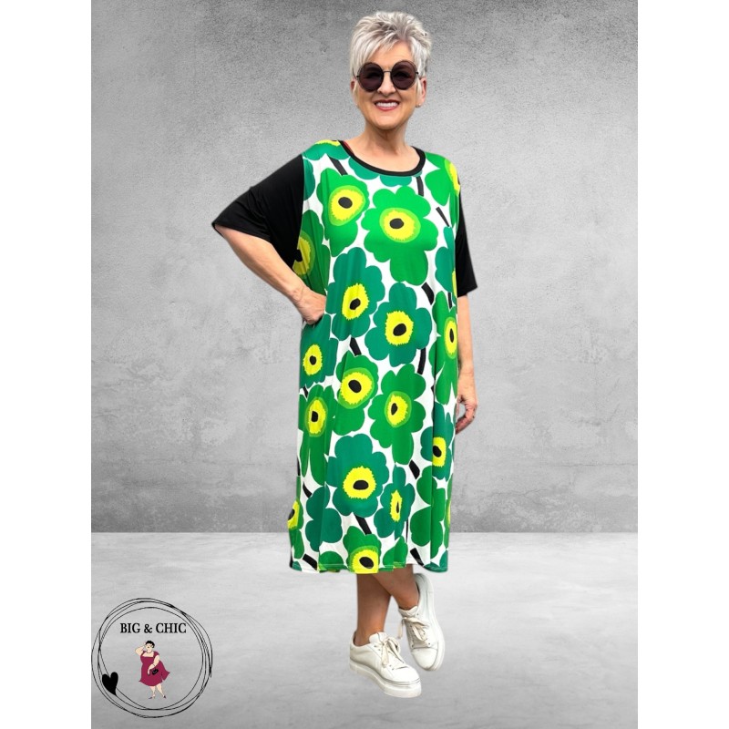 Frenzi Jurk Retro Flower Groen