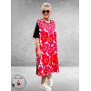 Frenzi Jurk Retro Flower Rood