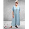 FRENZI Jurk Lang Graphic Mint-Lila