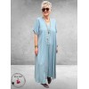 FRENZI Jurk Lang Graphic Mint-Lila