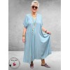FRENZI Jurk Lang Graphic Mint-Lila