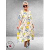 Frenzi Jurk Linnen Mediterraneo Creme