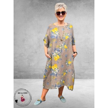 Frenzi Jurk Linnen Mediterraneo Taupe