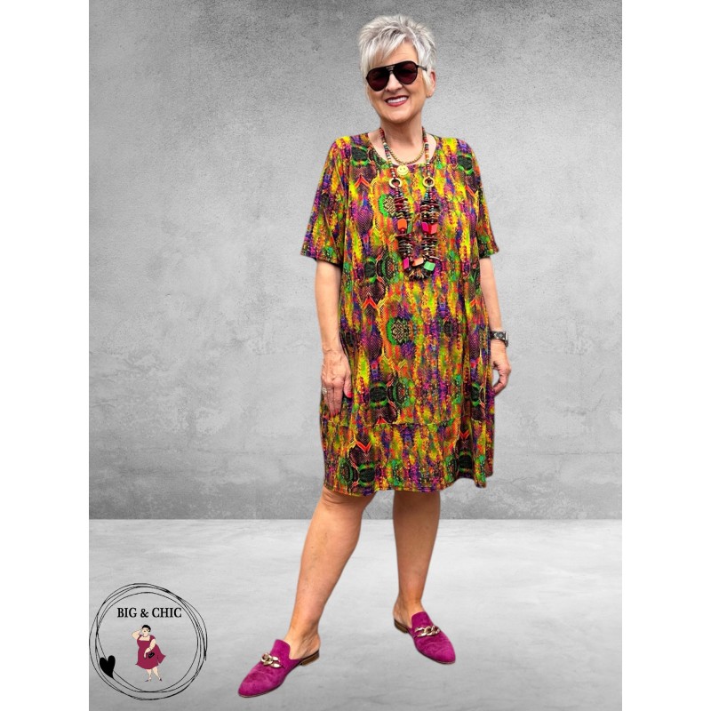 Frenzi Tuniek/Jurk Suus Geel/Fuchsia