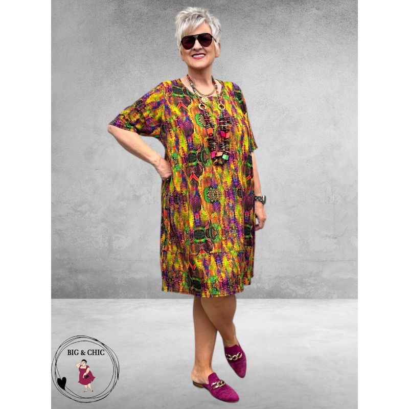 Frenzi Tuniek/Jurk Suus Geel/Fuchsia