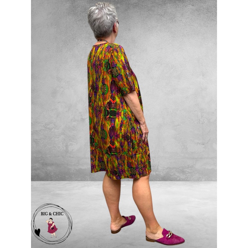 Frenzi Tuniek/Jurk Suus Geel/Fuchsia