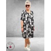 Frenzi Tuniek/Jurk Suus Zwart/Grijs/Wit