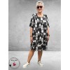 Frenzi Tuniek/Jurk Suus Zwart/Grijs/Wit