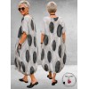 Frenzi Jurk Linnen Zand Dots