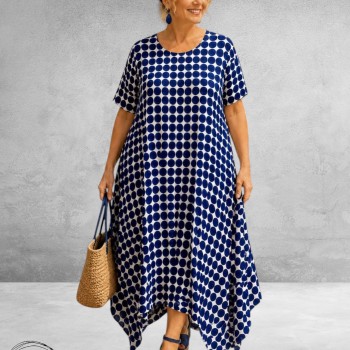 Frenzi Jurk Stippen Blauw-Wit