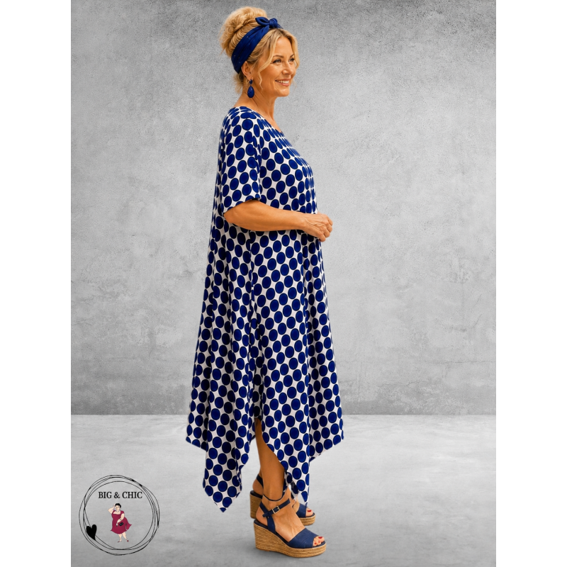 Frenzi Jurk Stippen Blauw-Wit
