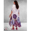 Divas Jurk Flowers Lila-Roze