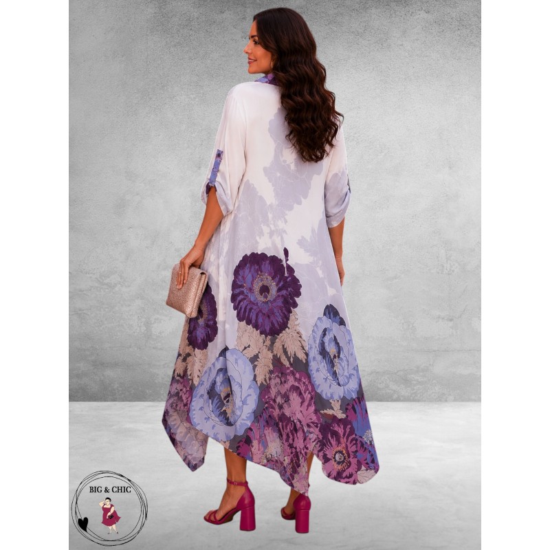 Divas Jurk Flowers Lila-Roze