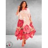 Divas Jurk Flowers Rood-Roze