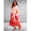 Divas Jurk Flowers Rood-Roze