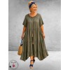 Frenzi Jurk Maxi Romantica Kaki