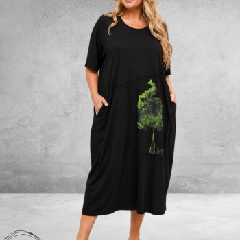 Divas Jurk Jersey Boom Applicatie