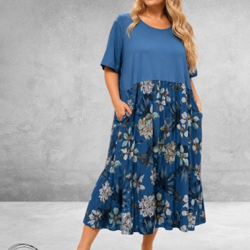 Frenzi Jurk Bloemenprint Blauw