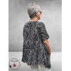 Frenzi Shirt A-Lijn Zwart/Wit Grafische Print