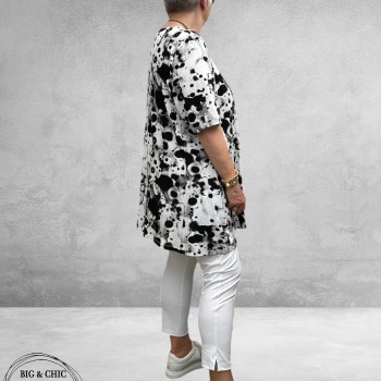 Frenzi Shirt A-Lijn  Wit/Grijs/Zwart