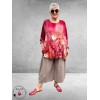 Frenzi Shirt Oversized Kunstzinnige Bloemenprint rood