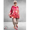 Frenzi Shirt Oversized Kunstzinnige Bloemenprint rood